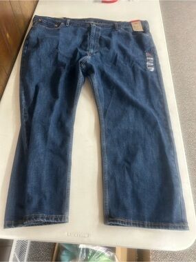 Levi's 505 Men's Dark Indigo Relaxed Jeans 50x28 Brand New
